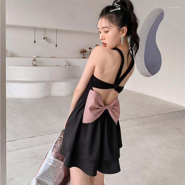 Abiti da festa ZCSMLL Split Bowknot Puffy Dress per le donne 2023 Primavera Estate Moda coreana Appeso al collo senza spalline Sexy Vestido femminile