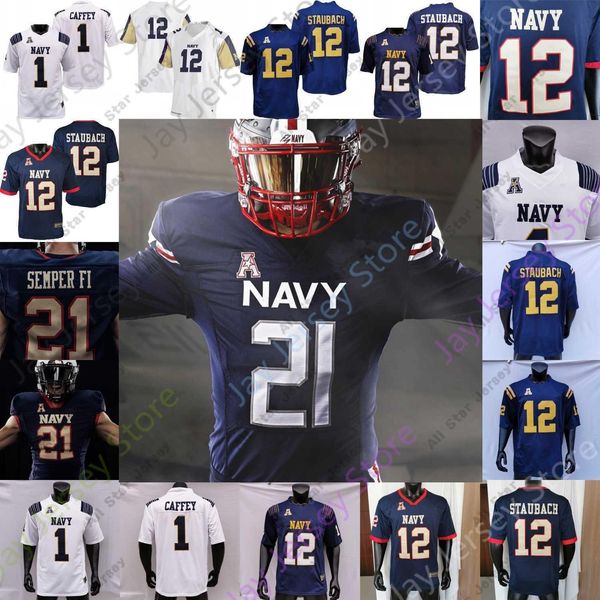 NEUE Trikots Custom 2021 Fly Navy Midshipmen Football Jersey NCAA College Dalen Morris Jamale Carothers Myles Fells Mark Walker Mychal C