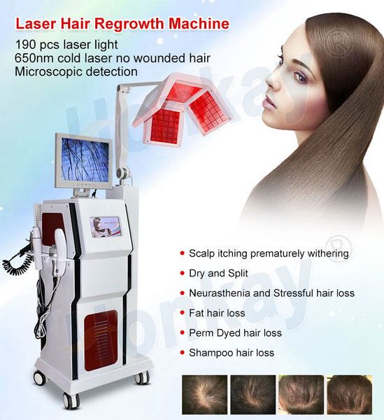 5 in una macchina per perdita anti-hair 650 Nm fotobiomodulazione rossa terapia luminosa per capelli ricrewth laser ad alta frequenza elettroterapia di ozono per salone per capelli