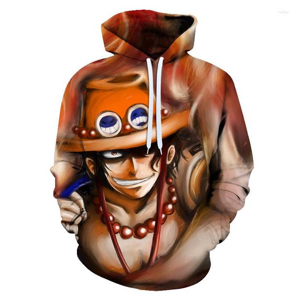 Herren Hoodies Neueste 3D-Druck Pirate King Hoodie Jungen/Mädchen Herbst Winter Mode Harajuku Stil Anime