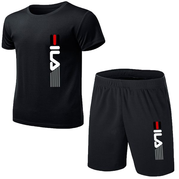 Herren Trainingsanzüge Sommer hochwertige Herren Kurzarm Fitness Mode Freizeit Sport super cool T-Shirt Shorts 2-teiliges Set 230228