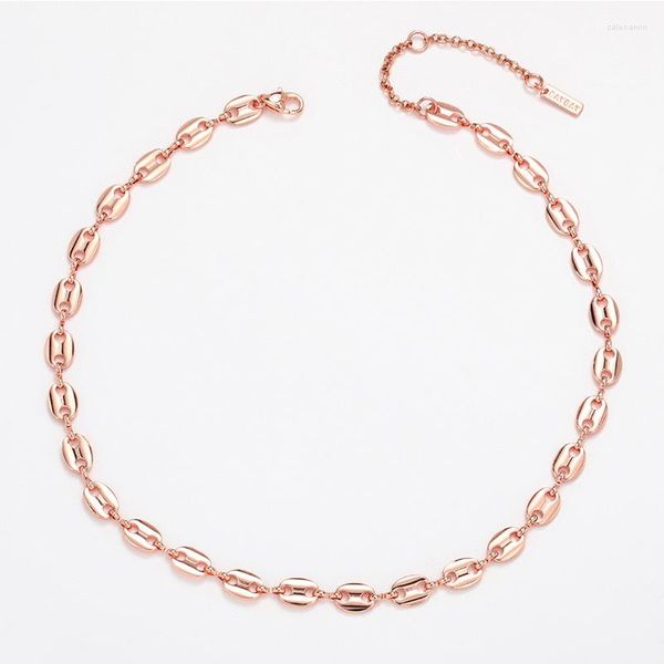 Catene moda tendenza rame naso di maiale collana donne oro argento colore rosa gioielli regalo