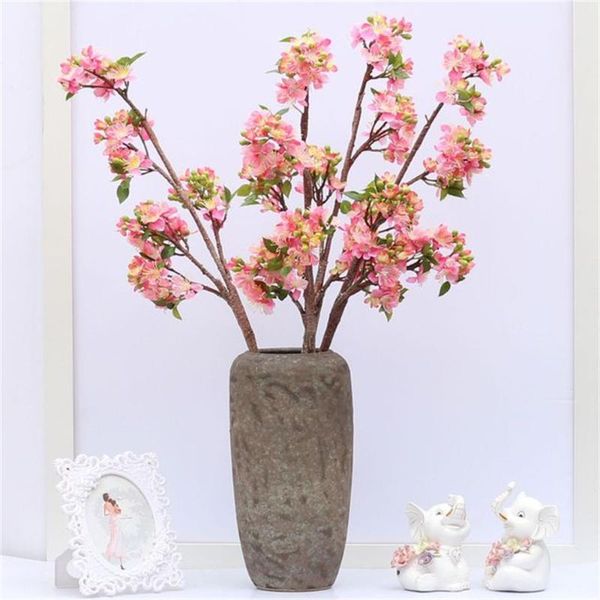 Ghirlande di fiori decorativi Fiore artificiale finto Pesca Fiore di ciliegio Bouquet Decorazione della casa Ufficio Soggiorno Accessori da sposa