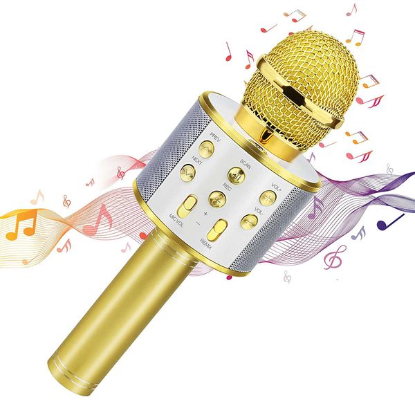 Drums Percussion Wireless Karaokê Microfone de Handheld Karaoke Mic Audio para crianças Musical Stage Music Singing Speaker For Girls Kids Gift 230227