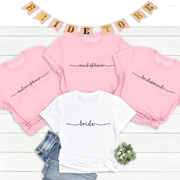 Camisa feminina Tripulação Bride Gift Sweet Party Party Party Bridesmaid Tops Tees Tshirts Wedding 2023