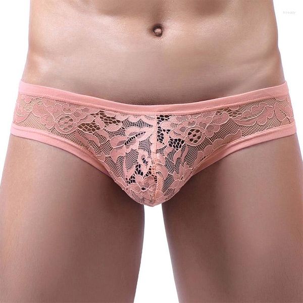 Underpants Mesh Mesh Sexy Men's Underwear cueca renda respirável masculino masculino gay masculino