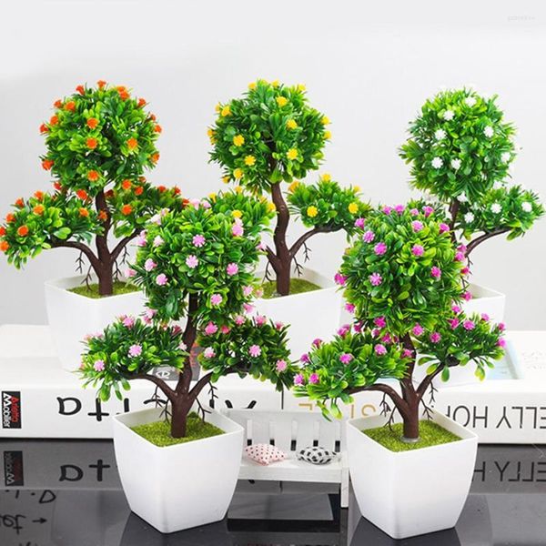 Dekorative Blumen simulieren Bonsai-Zimmerblumen-Topfdekoration für Wohnzimmer-Fensterbank