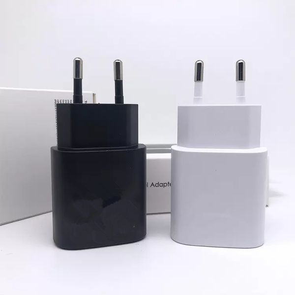 Qualidade OEM original 25W PD USB C Fast Charge 20W Parede de potência Adaptador de carregamento rápido US Plug UE para Samsung Charger Galaxy S21 5G S20 S10