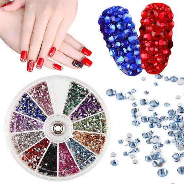 Falsi chiodi 12 colori piccoli dimensioni Diamond Box Mobile Decorazione per cellulare Crystal Glass Rhinestone CIN6 899