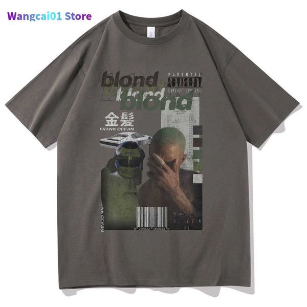 Мужские футболки блондинка Фрэнк Оушен Хип-хоп Негабаритный футболка хлопчатобумажная футболка для футболки Мужчина.