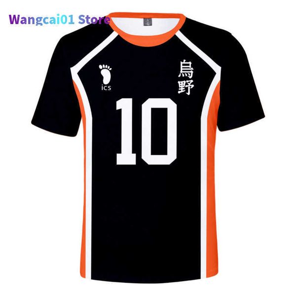 Camisetas masculinas verão novo Hinata Shoyo Shadow Mountain Tobio T-shirt Cosplay Fantas