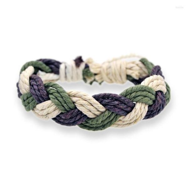 Strand Hand Tecido a moda étnica Bohemia Bracelete trançada para homens homens de algodão natural Factory Factory Factory por atacado