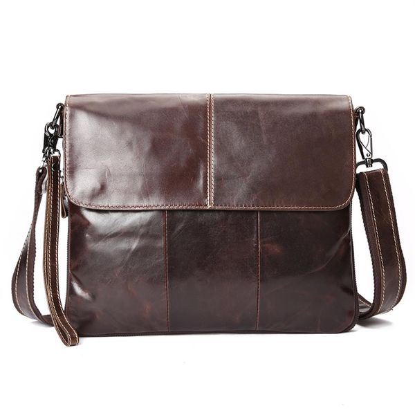 Fashion Vintage Подличная кожаная сумка для плеча высококачественная коричневая повседневная сумка для плеч для мужчин Birch office Borbil213r