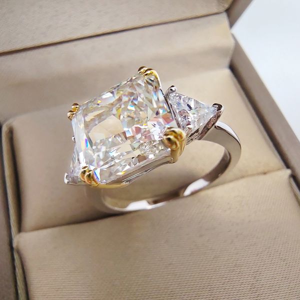 Yan taşlarla luomansi 1010mm ezilmiş buz yüksek karbon elmas yüzük 100s925 gümüş bayan takılar düğün partisi kristal hediye 230228