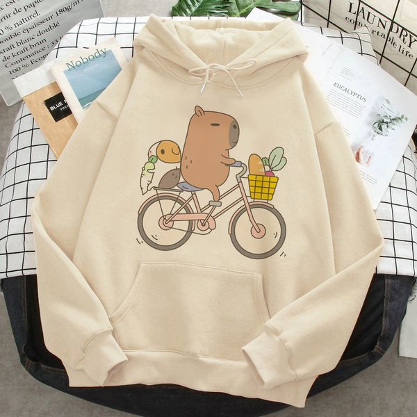 Moletom com capuz masculino Capivara hoodies feminino Coreia hip hop anime harajuku mulheres com capuz impresso 230228