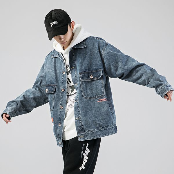 Herrenjacken Street Style Männer Vintage gewaschene Jeansjacke Teenager Junge Jean Hip Hop KleidungHerren