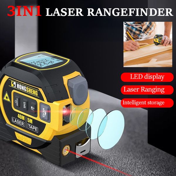 Metro a nastro Misuratore laser 3 in 1 Righello elettronico intelligente ad alta precisione a infrarossi Misuratori di distanza per edifici 40/60 m 230227