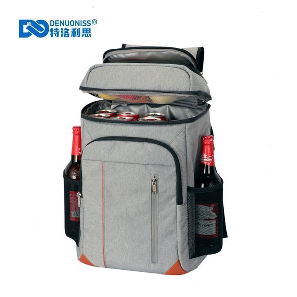 Pacotes de gelo Sacos de pacote de gelo Denuoniss 22L Saco de refrigerador 100% LeakPoof Bolsa grande isolada para piquenique para piquenique de praia Refrigerador de carro fria para comida 230228