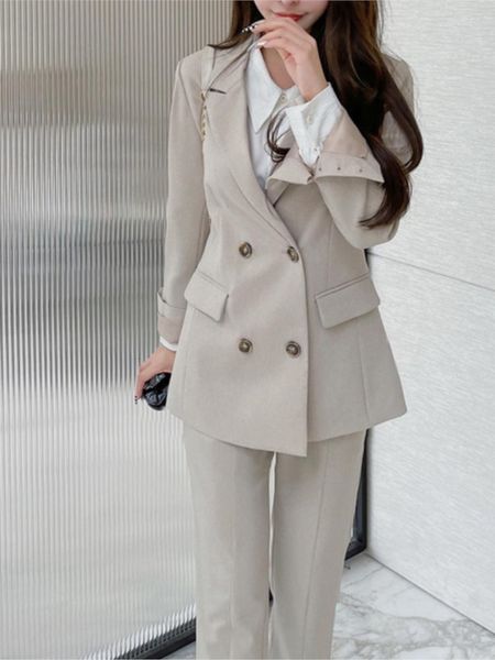 Feminino ternos blazers mulheres twoopiece Set Pantsuith Office Office Ladies Blazer terno fêmea casual casual roupas de trabalho roupas 230227