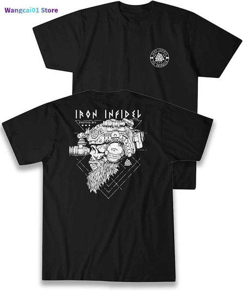 Herren T-Shirts Til Valhalla Shirt American Beard Warrior Taktisches Totenkopf T-Shirt Neues 100% Baumwolle Kurzes Seve O-Ausschnitt T-Shirt Lässiges Herren Top 0228H23