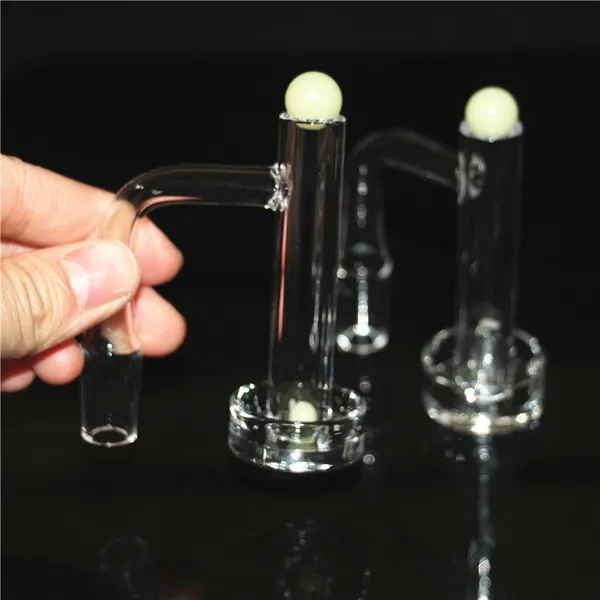 Wasserpfeifen 20 mm Mini-Quarzmixer Spin Banger Smoking Nail mit 2,5 mm abgeschrägter Oberseite, 8 Schlitzen unten, 50 mm tiefem Eimer, kuppellosen Nägeln