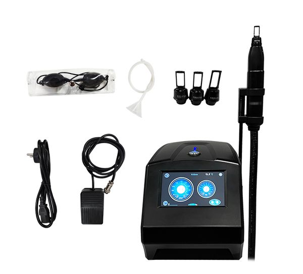 Três comprimentos de onda 1064 nm nd yag a laser remoção de tatuagem pigmento Remova o branqueamento da pele Tool de rejuvenescimento Equipamento de cuidados com a pele