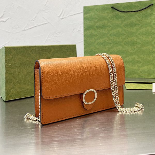 Womens Designer Gold Metal Chain Woc Bags Classic Mini Flap Purse Bolter Poundador Multi Pochette Carteira Pocket Pocket Calfs pele