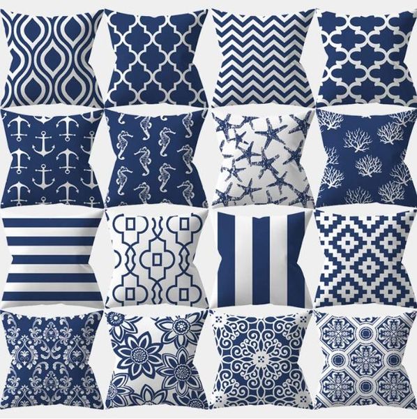 Decorazioni per la casa Cuscini per divani Cuscino decorativo per cuscino geometrico Mandala blu navy
