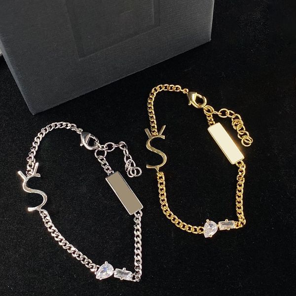 Gotas de gotículas de água pulseiras de diamante feminino Cartão de carta de ornamentos pulseiras de lagosta de lagosta de lagosta jóias de mão ajustáveis