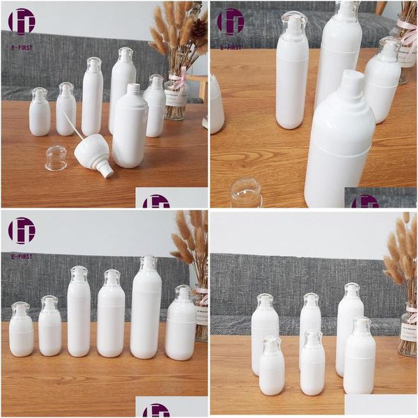 Bottiglia di profumo 30Ml 50Ml 100Ml Bottiglie spray bianche vuote Mini contenitore ricaricabile in plastica Contenitori cosmetici Petg Alcohol Drop Del Dhdje