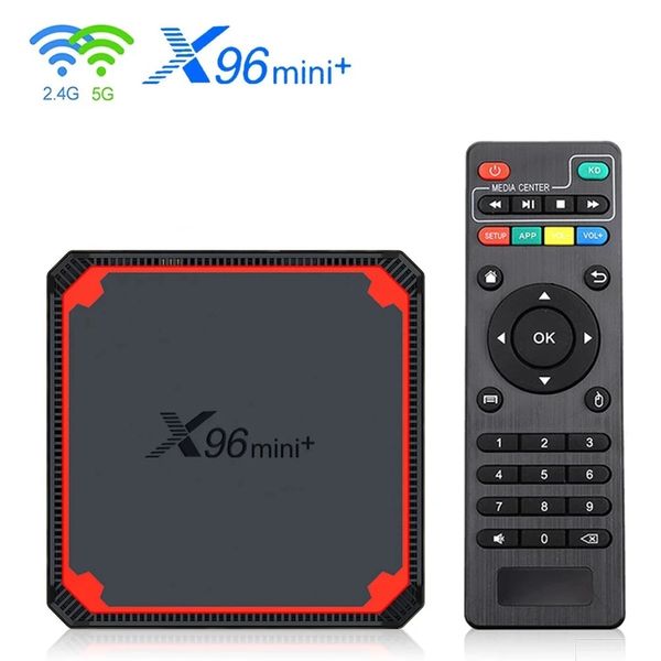 X96 mini plus Smart TV Box Android 9.0 Amlogic S905W4 Quad Core 3D 4K Lettore multimediale 2.4G 5G Wifi Google Set Top Box 2 GB 16 GB