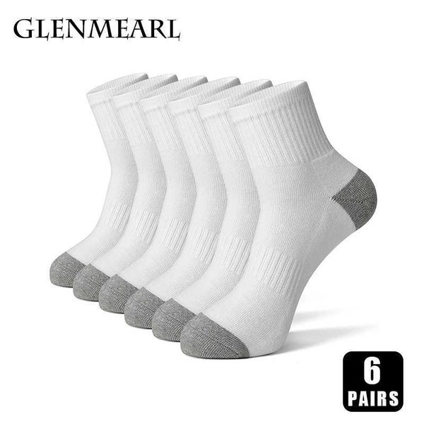 Erkek Çoraplar 6 Çift Pamuk Çorap Erkekler Orta Tüp Sport İnce Yüksek Kaliteli Çoraplar Nefes Alabilir Koşu Renkli Kadın SOCKS Z0227