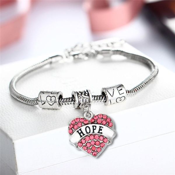 Top Diamond Love Heart Bracciale Crystal Mom Zia Figlia Nonna Believe Hope amici bracciali con ciondoli donna bambini Gioielli di moda