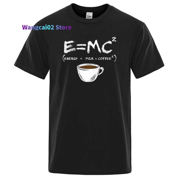 Camisetas masculinas Energy Milk Coffee Men Tshirt Tshirt Casual Tshirts respiráveis ​​Camisetas de algodão engraçado camisetas de camisetas de grandes dimensões Man 022223h