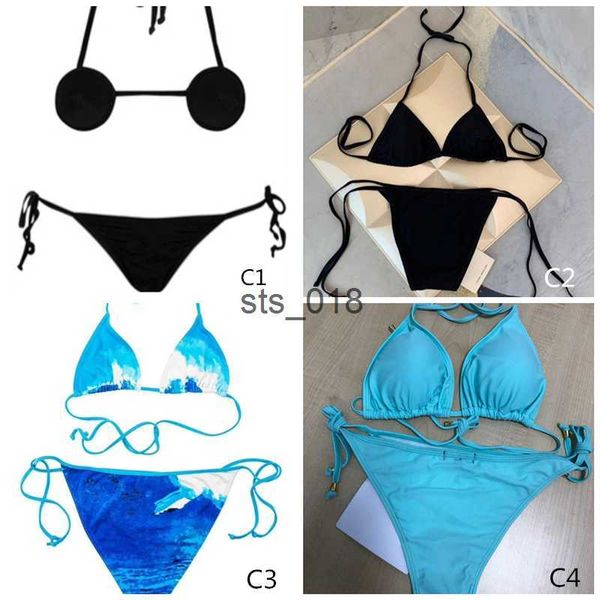 Bikinis Sıcak Stiller Moda Mayo Bikini Set Kadınlar için Kız Mayo Pad Bandage İki Parçalı Üç Parçalar Seksi Mayo Takım T230228