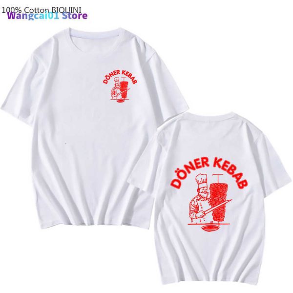 Herren T-Shirts Döner Kebab Grafik Lustige T-Shirts Mode Sommer Herren Kurze Seve T-Shirts Weiße Tops T-Shirts Kleidung Streetwear Camisetas 0228H23