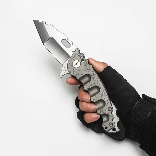 Heeter Knifeworks Klappmesser Man of War Taktische Überlebenswerkzeuge Starke geschliffene S35VN-Klinge Benutzerdefinierter praktischer Titangriff Schwere Outdoor-Ausrüstung Taschen-EDC