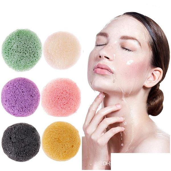 Reinigungswerkzeuge 6 Farben Natürliche Konjac Konnyaku Schwamm Reiniger Waschen Kosmetische Puff Sanfte Gesichtsschwämme Make-Up Gesicht Drop Lieferung Dhkcw