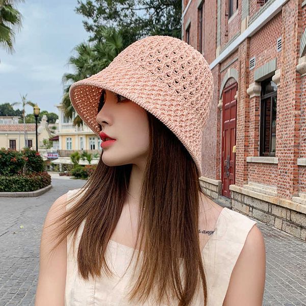 Chapéus de aba larga Novo 2021 Chapéus de palha feminino panamas chineses Proteção UV Visor Chapéus de praia Mulheres viseiras dobráveis ​​mulheres verão Sun Hat G2302227