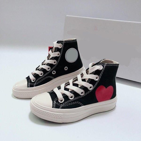 Mandrini classici Casual anni '70 Bambini Giocano con gli occhi Scarpe di tela con cuore rosso Sneaker con stella Chuck 70 Bambini Neonati Neonati Forma grande qw