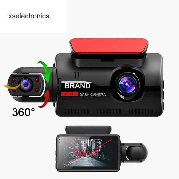 Aggiornamento 2 Obiettivo Videoregistratore per auto HD1080P Dash Cam Car Black Box 3.0 pollici IPS Registratore per videocamera Visione notturna G-sensor Registrazione in loop Dvr DVR per auto