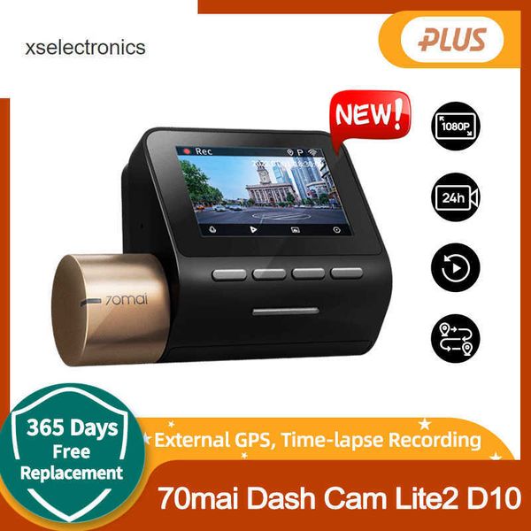 Aggiornamento 2022 70mai Dash Cam Lite2 2 ''Schermo LCD 70mai D10 DVR per auto Lite 2 1080P GPS esterno Registratore automatico Parcheggio 24 ore Supporto 130 FOV DVR per auto