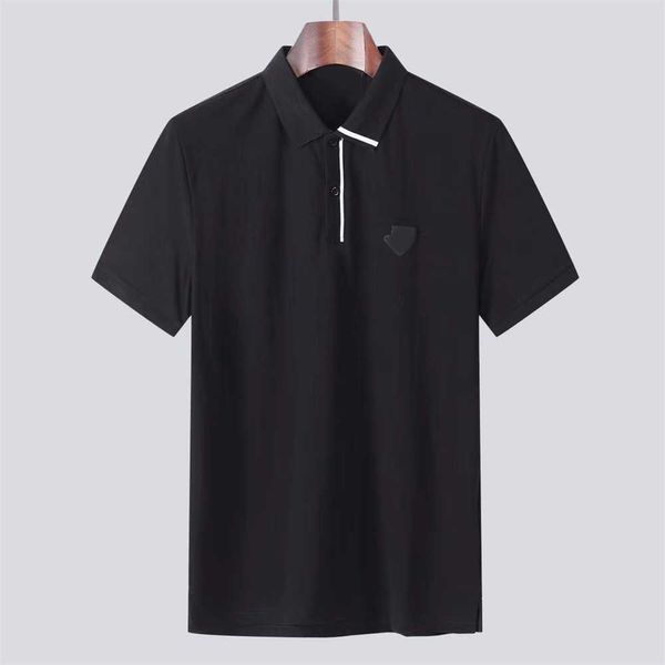 2023 Luxus-Designer-Herren-Polo-Kleid-T-Shirt mit Stickerei, Buchstaben-Druck, Baumwolle, dick, atmungsaktiv, kurzärmelig, lässig, Sommer-Herren-Polo, Schwarz und Weiß, M-XXXL