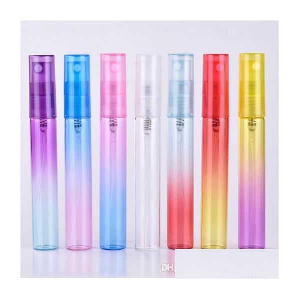 Bottiglia di profumo 5Ml 8Ml Mini Portable Colorf Glass Per con atomizzatore Contenitori cosmetici vuoti per viaggio Drop Delivery Salute Bellezza Dhnd2