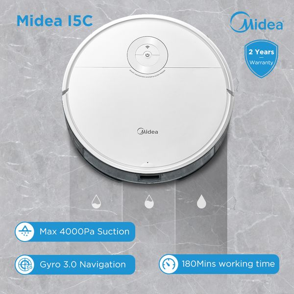 Accessori per spazzatrici Aspirapolvere Midea I5C Mop Wet and Dry 4000PA Smart Washing Wireless Electric Water Tank 230228