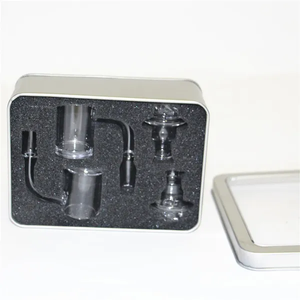 Rauchpfeife Terp Slurper Quartz Banger Set Rauchzubehör Domeless Nail mit Glasperlenkappe Marmorventil Pille in Metall-Einzelhandelsverpackung