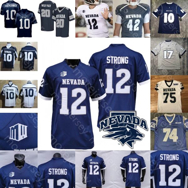 NUOVE maglie da calcio Nevada Wolf Pack Maglia da calcio NCAA College Colin Kaepernick Carson Strong Devonte Lee Shane Illingworth Cox Taua Bentlee Sanders Mack Jam