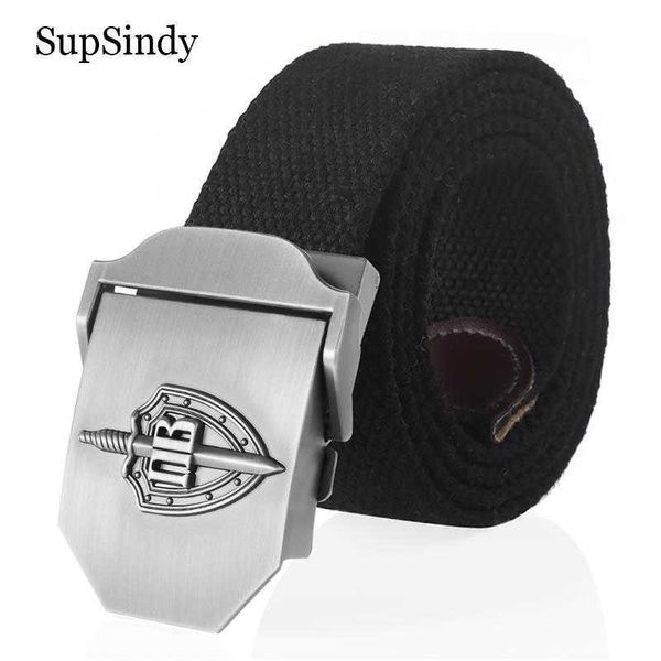 Cinture SupSindy Cintura di tela 3D Guardia di frontiera russa Truppa Fibbia in metallo Cinture di jeans per uomo CCCP Esercito Militare Cinture tattiche Cinturino maschile Z0228