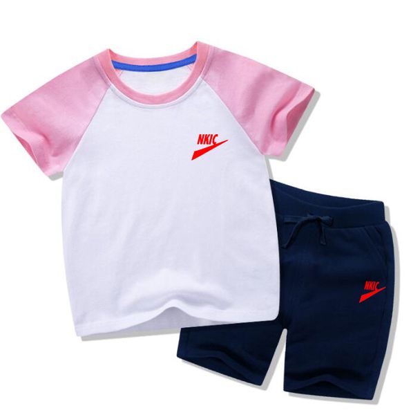 Nuovi set di abbigliamento per bambini per ragazza ragazzo completo set moda abbigliamento per bambini 2 pezzi tuta sportiva stampa LOGO di marca
