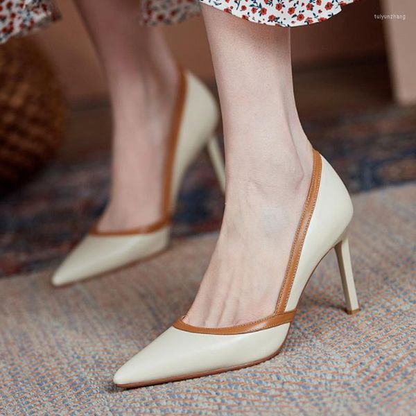 Отсуть обувь дамы французское ретро высокие каблуки весенняя температура одиночная мода Stiletto Women Banquet Mujer Sapato